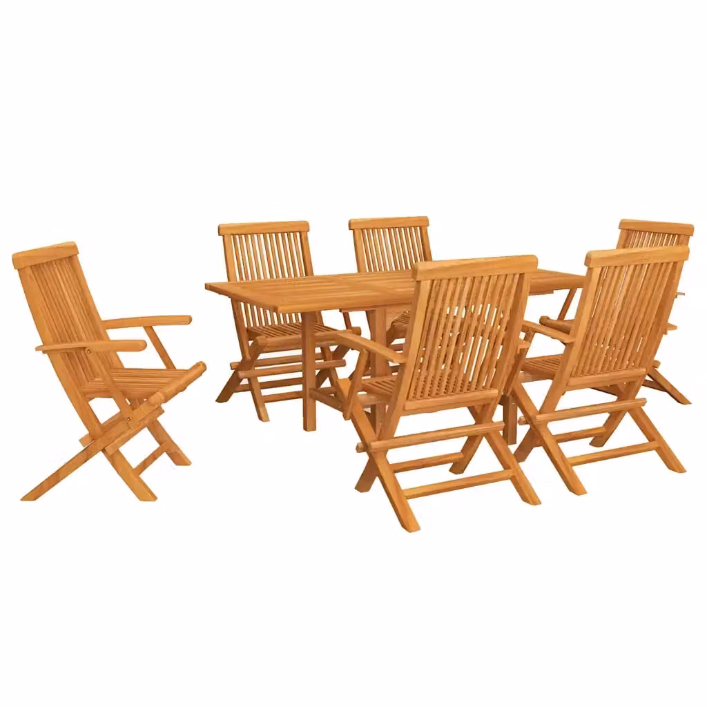 Set da pranzo da giardino vidaXL in legno di teak marrone con piano estensibile e pieghevole – 2