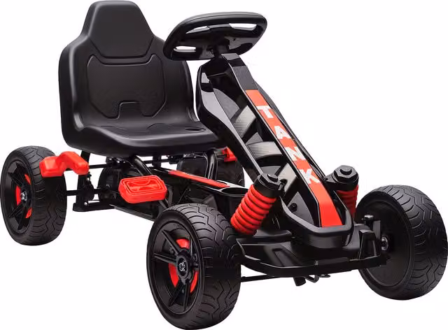 Go Kart a Pedali AIYAPLAY per Bambini 3-6 Anni con Portabicchieri e Ruote in EVA Antiscivolo, Rosso – 1