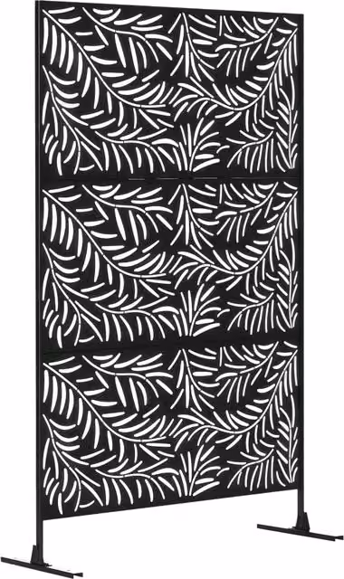 Parete divisoria da giardino Xylo in acciaio nero L 122 cm x P 45 cm x H 198 cm