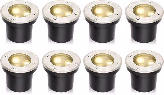 Faretti da incasso a LED per esterni - Rotondi - 3 Watt - 300 lumen - bianco caldo - Impermeabili - Per uso esterno