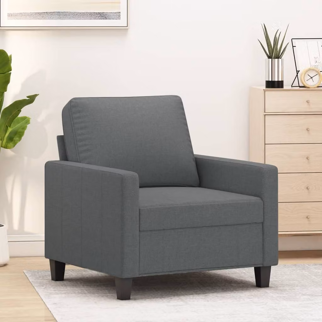 Maison Exclusive - Poltrona imbottita, grigio scuro, 60 cm, rivestita in tessuto