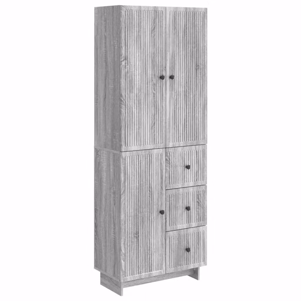 Set di mobili da soggiorno moderno vidaXL in MDF grigio opaco composto da lowboard e pensile con ante scorrevoli, L/P/H: 90 x 34,5 x 66 cm e 66 x 2 x 48,98 cm – 2