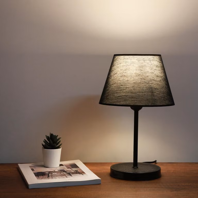 Opviq, lampada da tavolo di alta qualità, 100% metallo, nera, altezza: 36 cm, cavo: 150 cm, portalampada: 1 x E27 max. 40 W, design elegante per abitazioni e uffici moderni.
