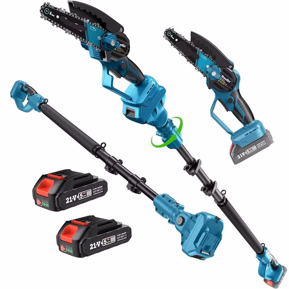 Troncatrice telescopica – Mini motosega 2-in-1 – Motore brushless – 2 batterie