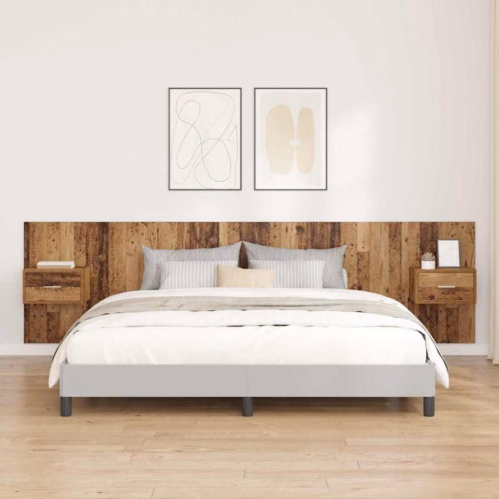 Set di testata con comodini integrati vidaXL in legno ingegnerizzato marrone stile moderno