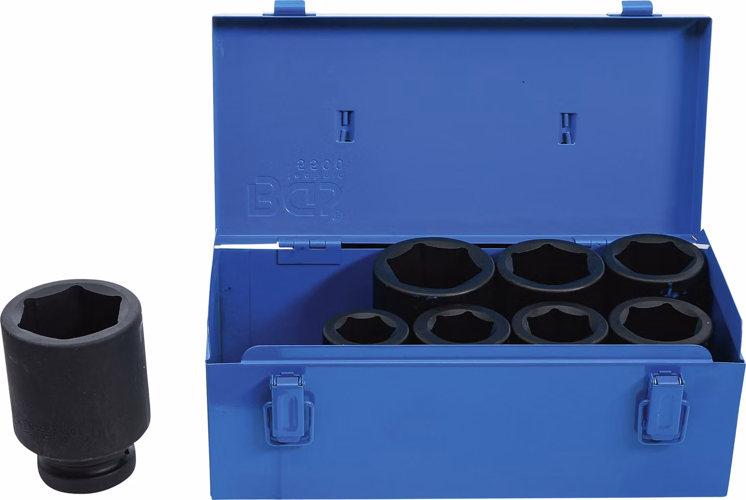 BGS Kraft set di chiavi a bussola esagonali a guida quadrata 25 mm (1") SW 27 - 50 mm 8 pezzi - 5500