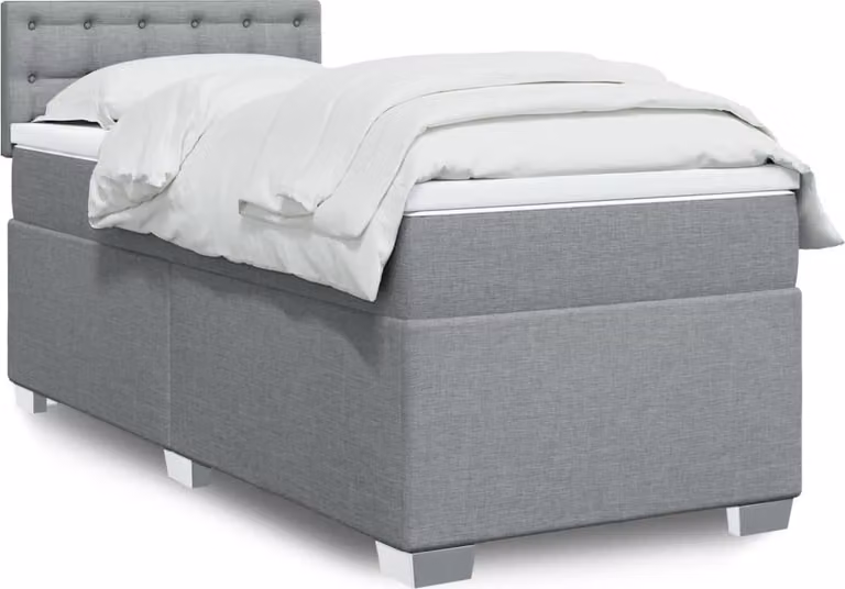 Maison Exclusive - Giroletto a Molle con Materasso Grigio Chiaro100x200 cm Tessuto