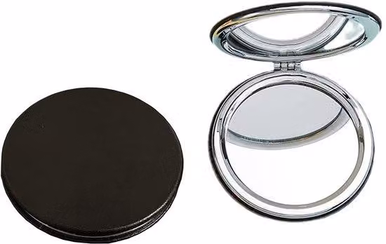 Borsa a mano con effetto specchio, diametro 8 cm, bifacciale