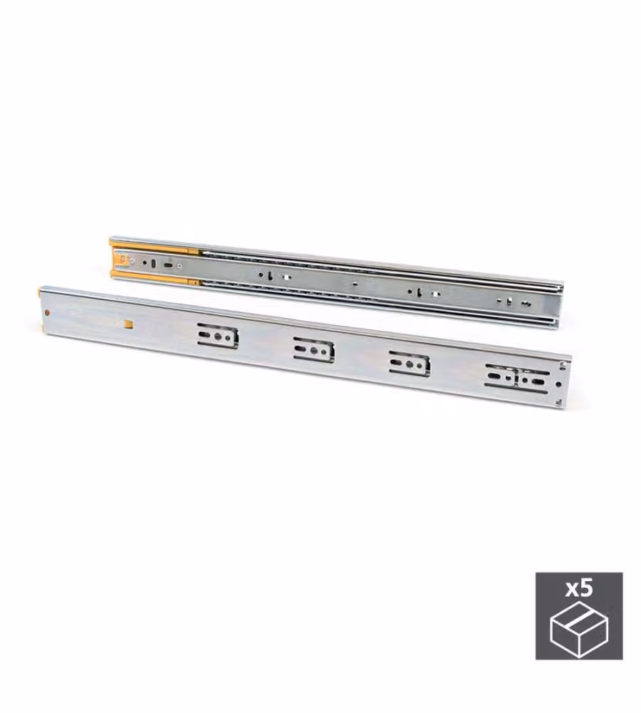 Emuca Kit Guide per cassetti, a sfera, 45 x 300 mm 5 sets