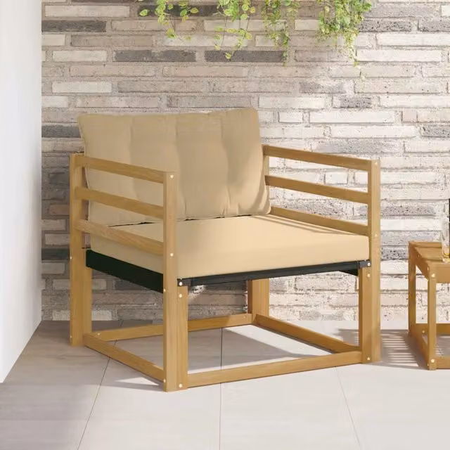 Set di divani da esterno-Sofa da giardino Legno di Acacia Massello e Textilene 386527