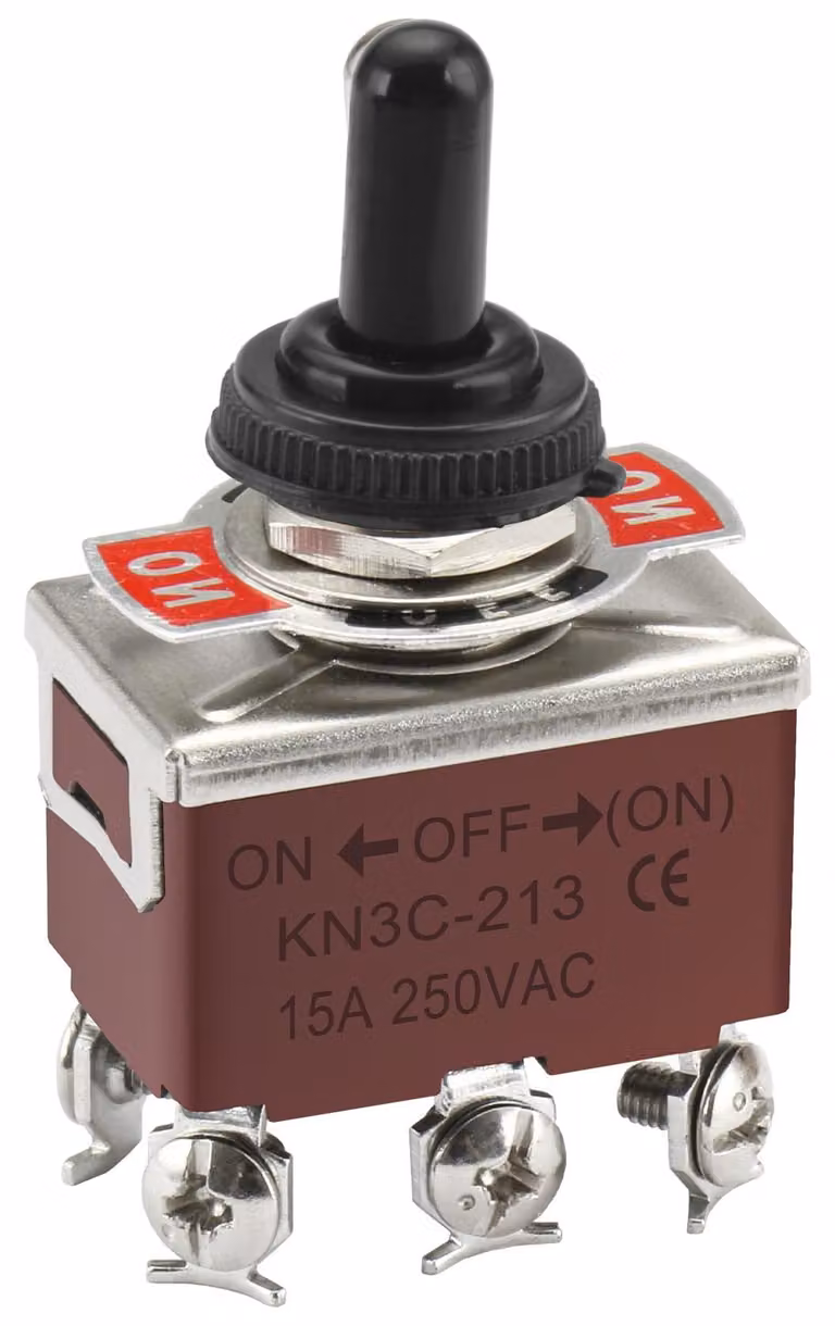 Interruttore DPDT (ON)/OFF/(ON), 15 A, 250 V AC, impermeabile