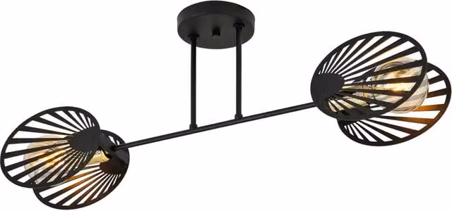 Plafoniera Contemporanea Tallia Luceart-Classic in Acciaio Nero e Oro con 2 Luci