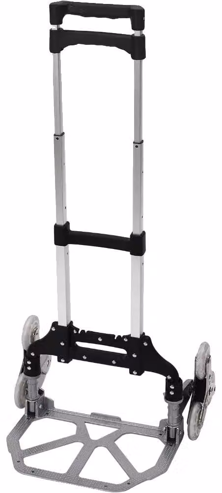 Carrello a sacco con rampa per scale, in alluminio, design pieghevole, colore nero