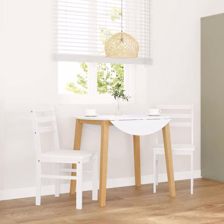 Set di 2 sedie da pranzo moderne vidaXL in legno di hevea bianco