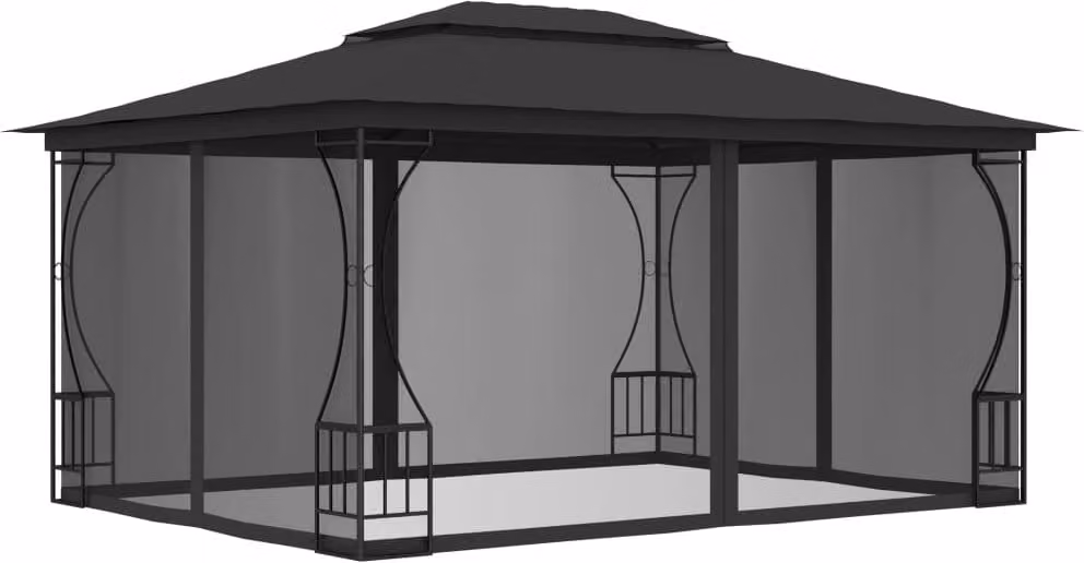 Gazebo con Rete 300x400x265 cm Antracite