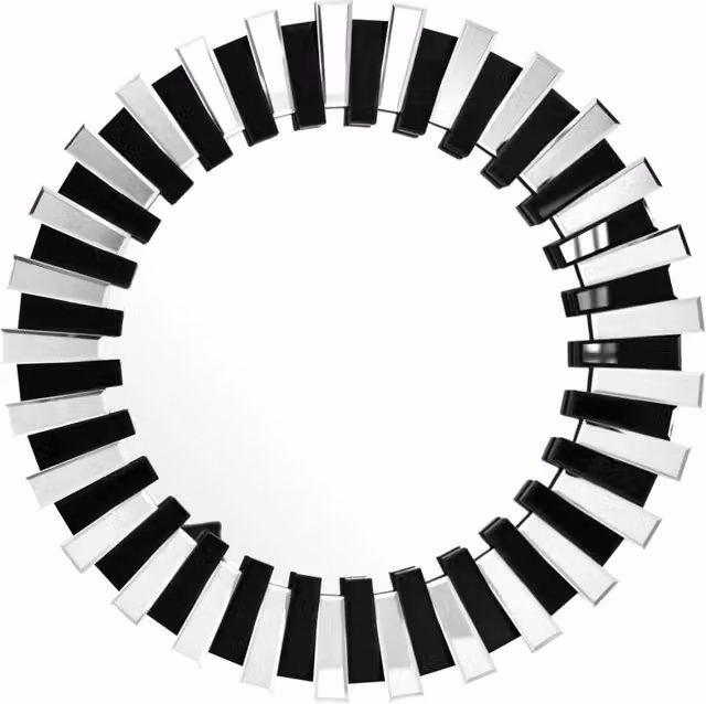 Specchio da parete rotondo Apollon argento e nero
