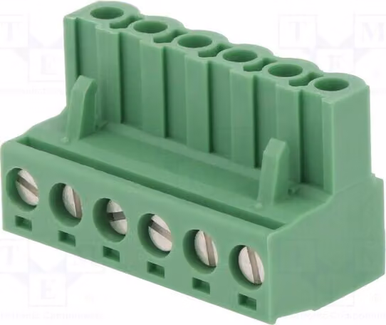 1 x Morsetto di connessione disattivabile, connettore da 5,08 mm, 6 posizioni lineari, 250 V, MSTB 2,5/ 6-ST-5,08 –