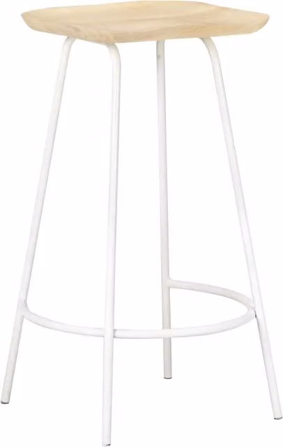 Set di 4 sgabelli da bar vidaXL in legno di mango e metallo, colore bianco, stile moderno