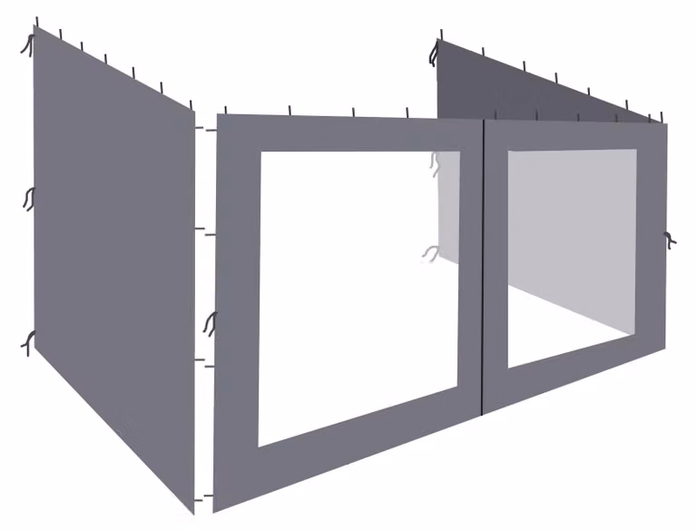 Set di 3 pannelli laterali per gazebo da giardino di 3x4 metri, colore antracite