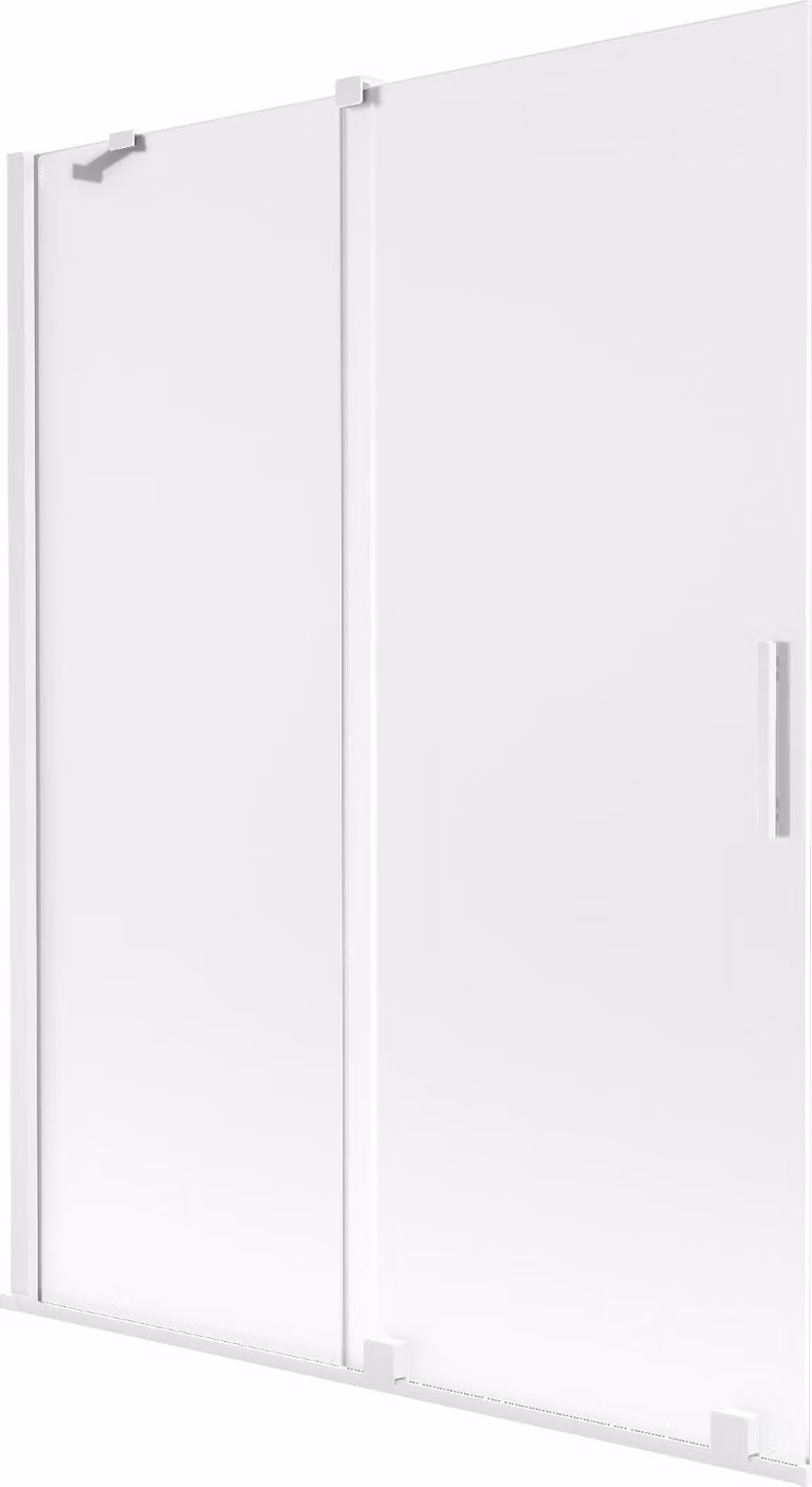 Mexen Velar paravento per vasca da 2 ante scorrevoli 130 x 150 cm, brina, bianco - 896-130-000-31-20
