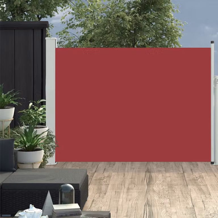 The Living Store Tenda laterale estensibile 120×500 cm rosso