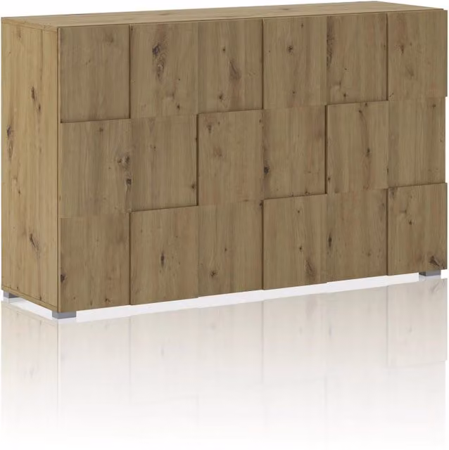 Madia 3 ante effetto legno finitura rovere cm. H.84,5 x L.138 x P.42