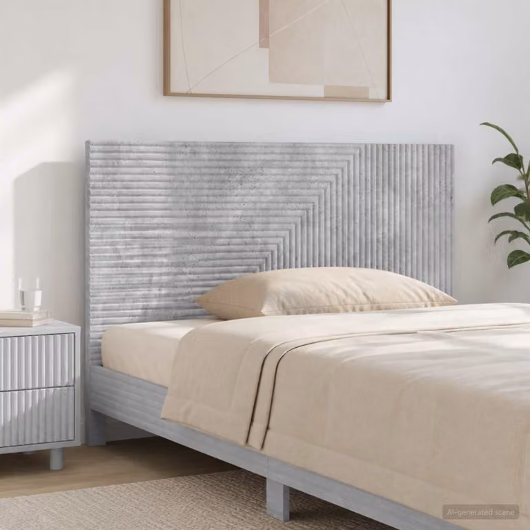 Testiera da muro vidaXL HAARLEM con ripiano integrato, Grigio Cemento, L: 100 cm, H: 50 cm, P: 22,5 cm