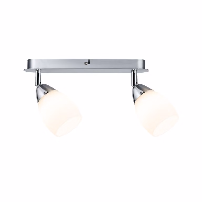 Paulmann Faretti WolbaLED, barra luminosa 2x3W, attacco GU10, 230V, finitura cromata opaca, metallo/vetro