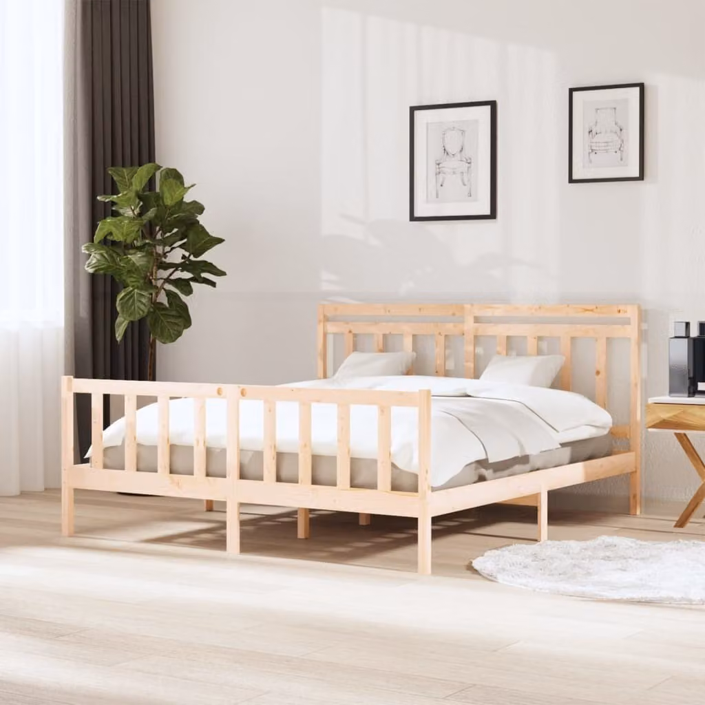 The Living Store Letto in legno massiccio 160x200 cm