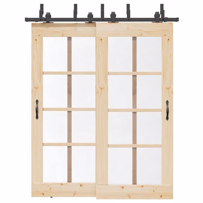 vidaXL Kit di Binari per Porte Scorrevoli in Acciaio Nero Opaco, Lunghezza: 183 cm