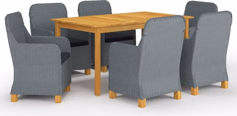 Maison Exclusive - Set da pranzo da giardino 7 pezzi, grigio chiaro