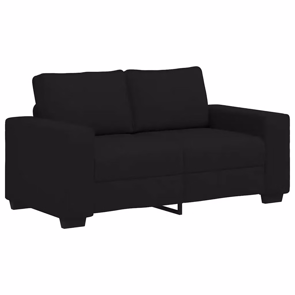 Divano a 2 posti moderno vidaXL in tessuto nero con struttura mista L: 160 cm, P: 77 cm, H: 82 cm – 2
