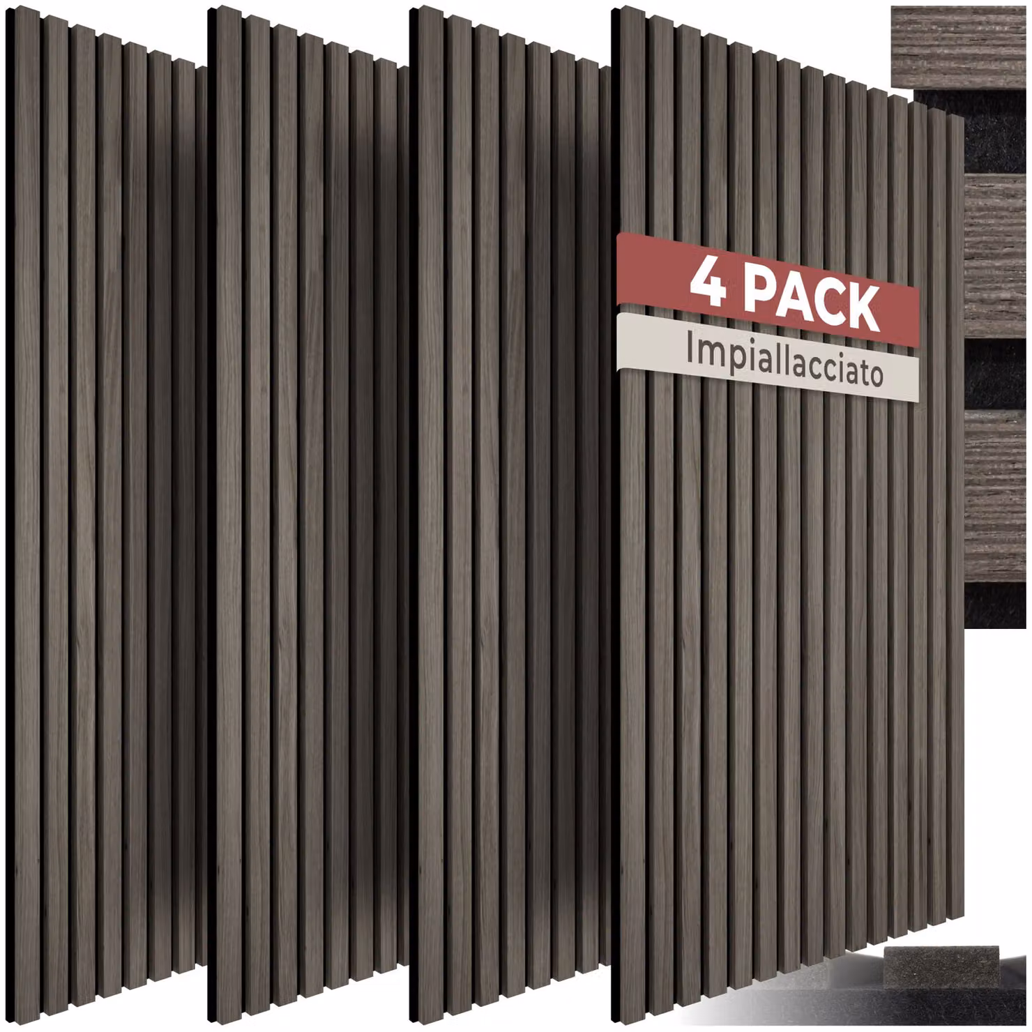 Pannelli acustici Sonic Wall II tectake effetto legno rovere grigio in MDF – 1