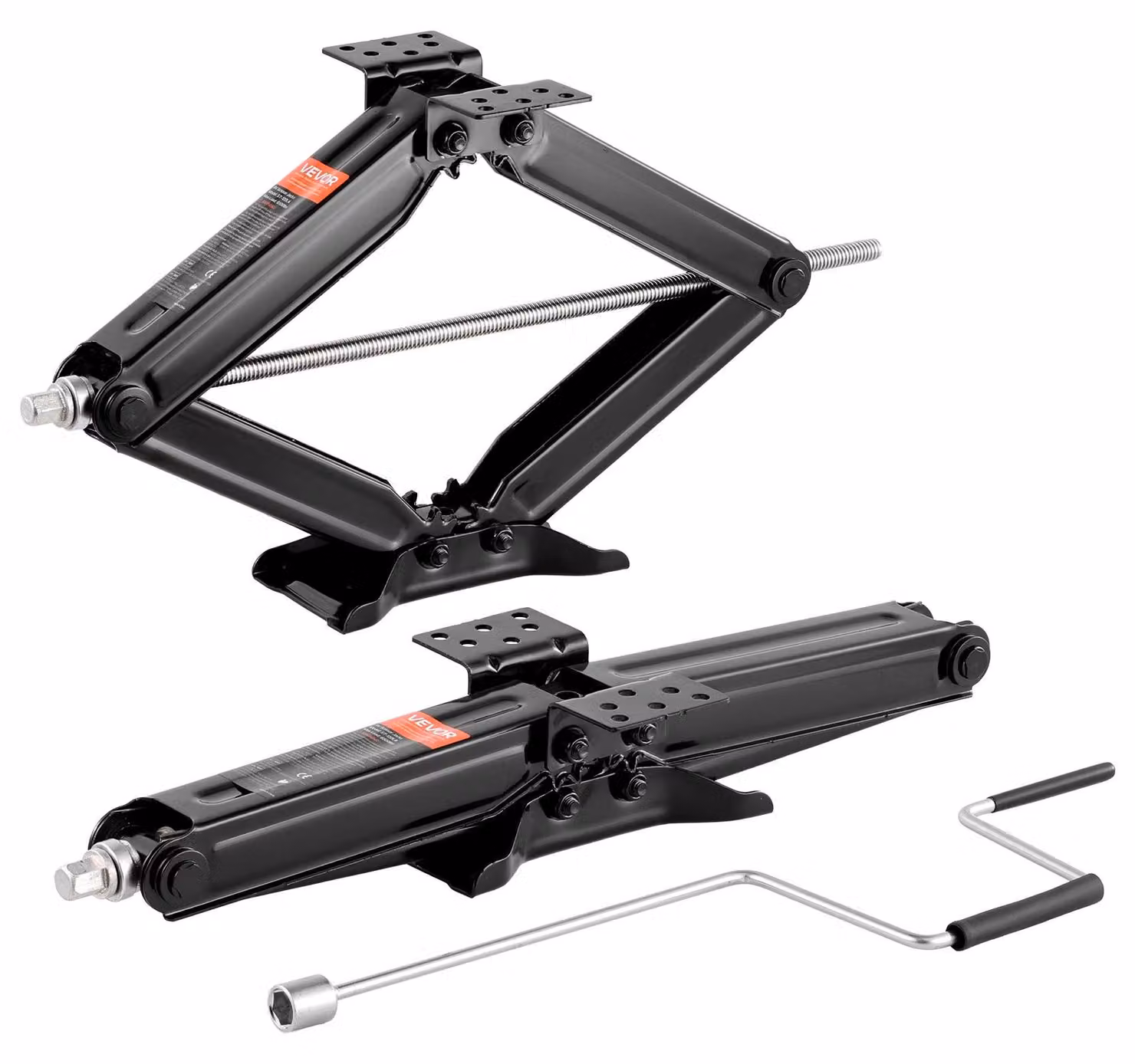Martinetto a forbice VEVOR per camper (portata 2268 kg) con manovella, base e livellatore airbag (2 pezzi), altezza di sollevamento 103-595 mm, martinetto stabilizzatore