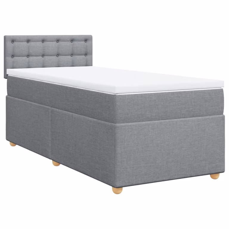 Giroletto a Molle con Materasso Grigio Chiaro100x200 cm Tessuto