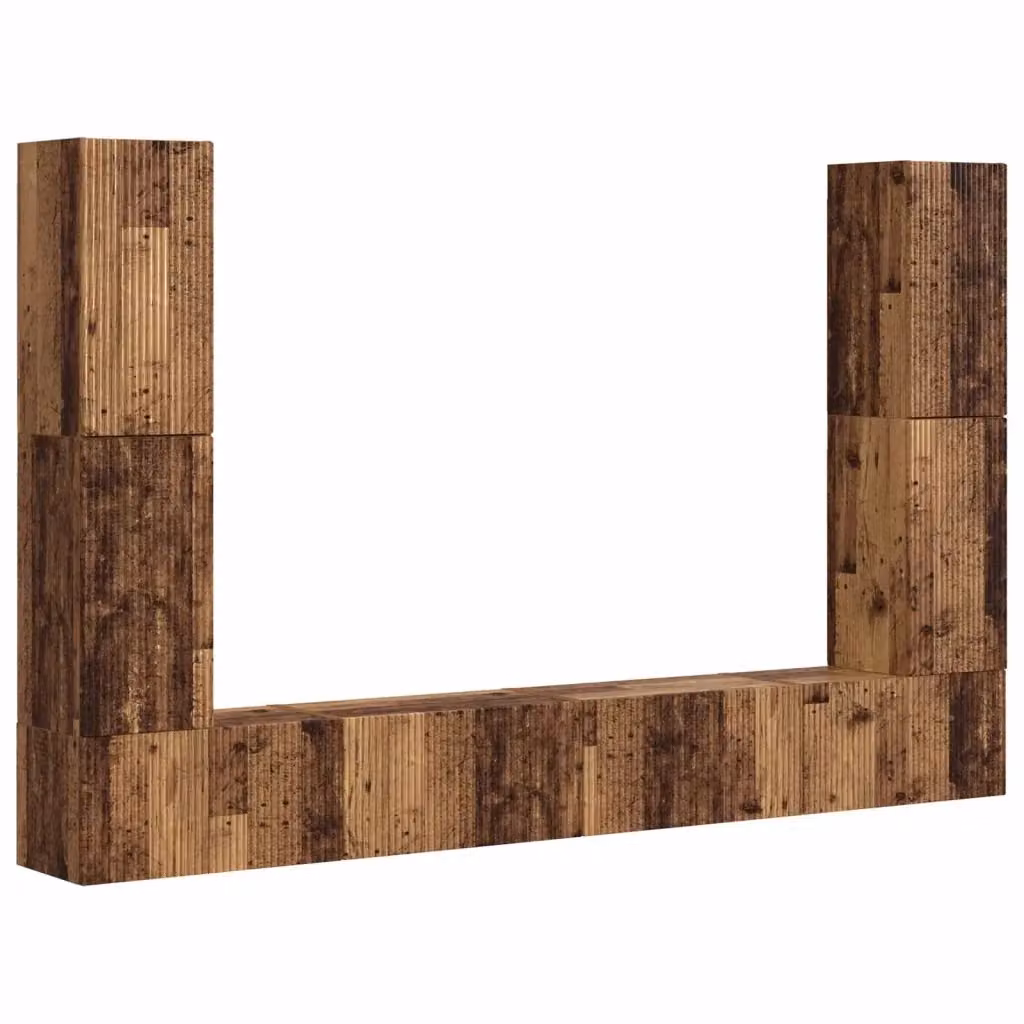 Set mobile TV moderno vidaXL in legno marrone da 8 pezzi – 2