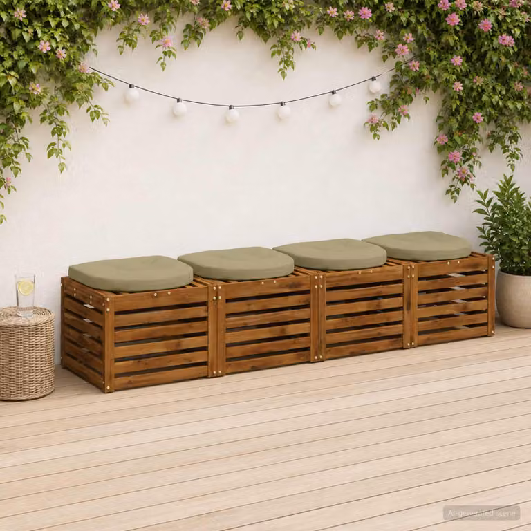 Set di 4 cuscini per sedia vidaXL in poliestere, colore verde chiaro, design moderno e quadrato
