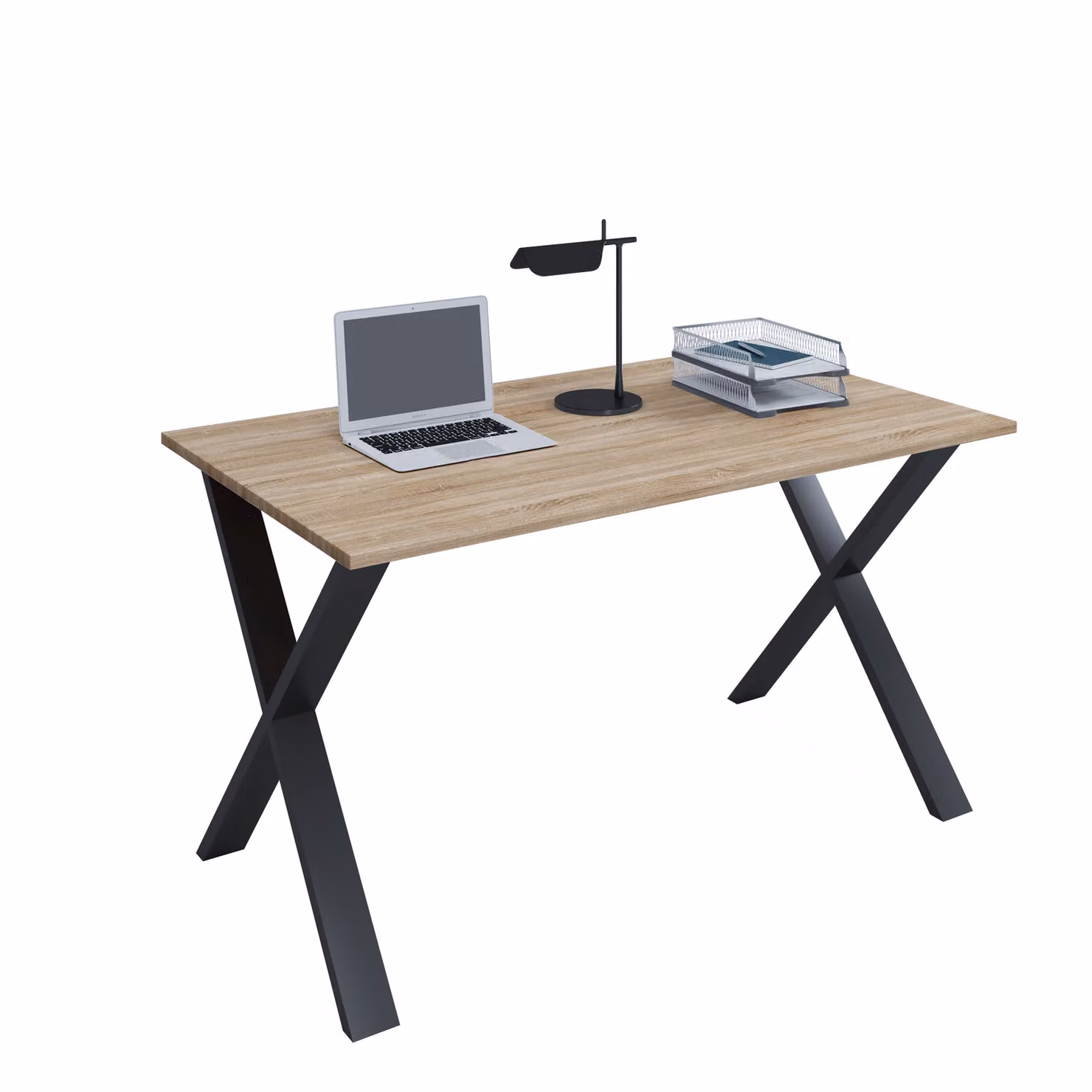 Scrivania in legno | H. 76 x W. 110 x T. 80 cm | Tavolo per computer semplice | piedini in metallo di alta qualità | Tavolo da lavoro | Mobili da ufficio - Lona X