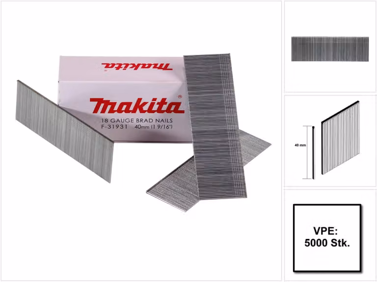 Makita Groppini 40 mm / zincati - 5000 pz. ( F-31931 ) per Chiodatrici Makita DBN500/AF505/AF506