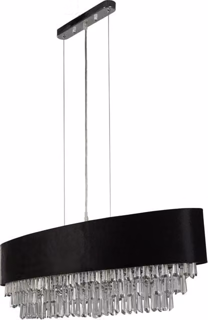 Lampadario Contemporaneo Fascino Acciaio Cromo Tessuto 8 Luci G9