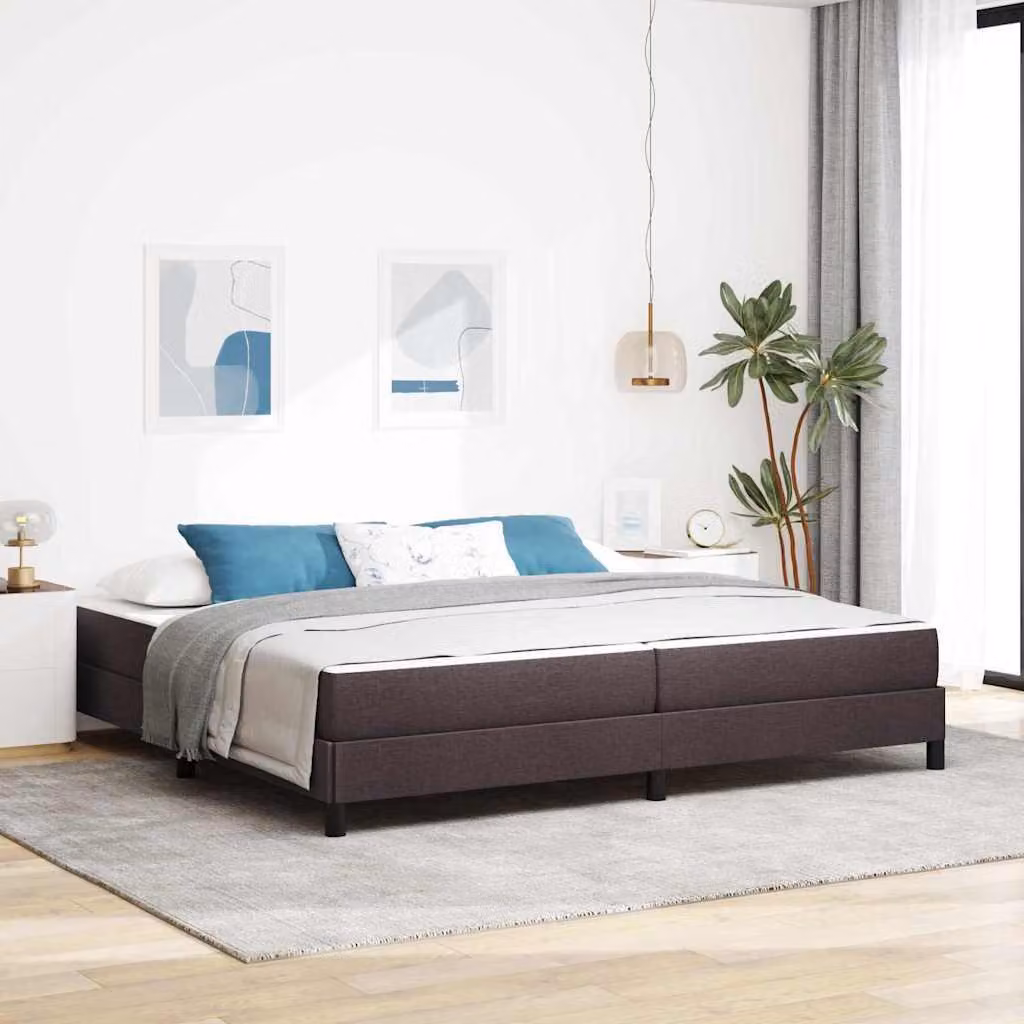 Maison Exclusive - Letto boxspring marrone scuro 200 x 200 cm tessuto
