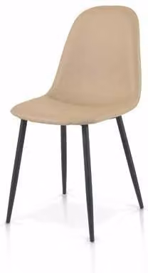 Set di 4 sedie moderne in ecopelle beige Mobili 2G L: 43 cm, P: 55 cm, H: 86 cm