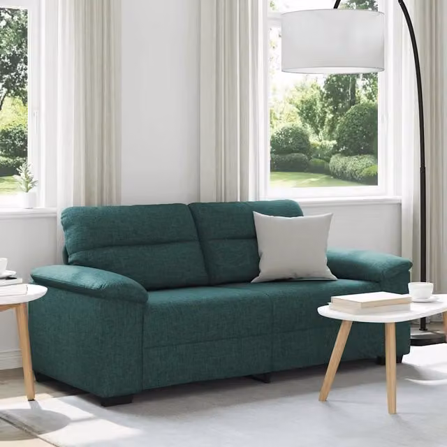 Divano a 2 Posti Verde Scuro 180x81x84 cm in Tessuto 4105312