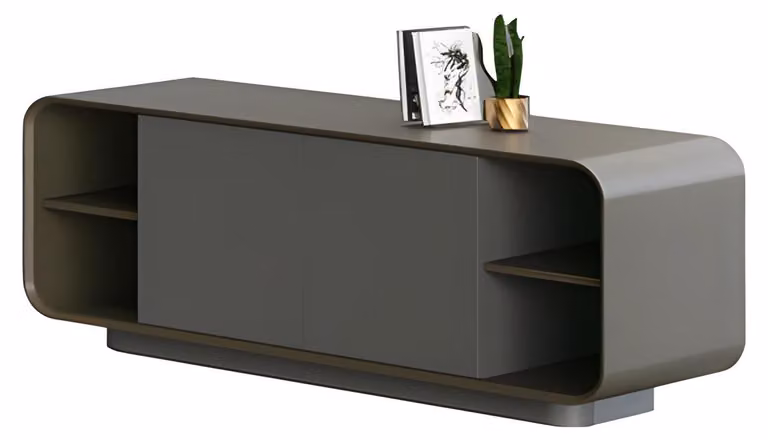 Sideboard Lowboard Modern Schwarz Grau Stauraum Türen Ablage Design Minimal Stil