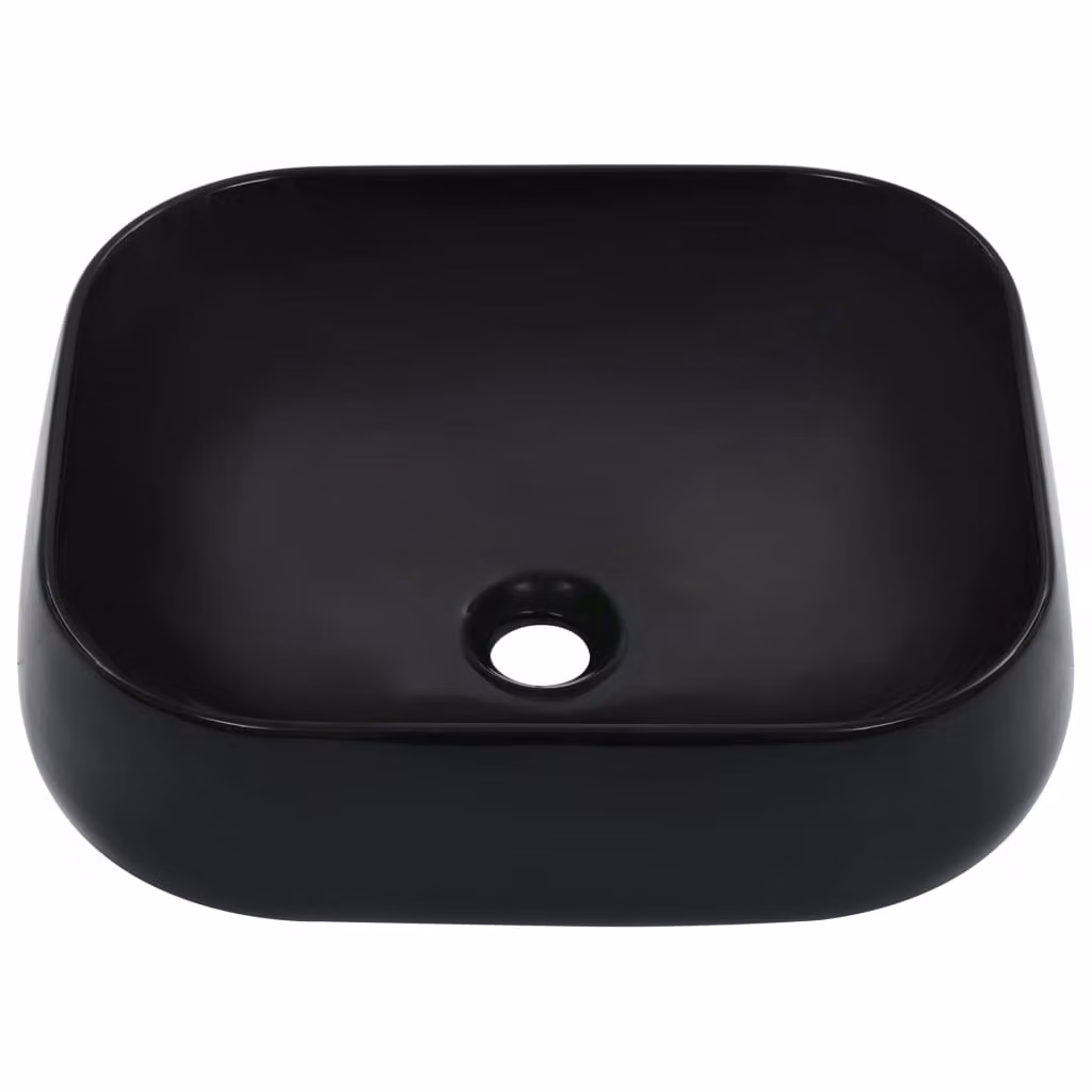 Lavandino 44,5x39,5x14,5 cm in Vetroceramica Nero