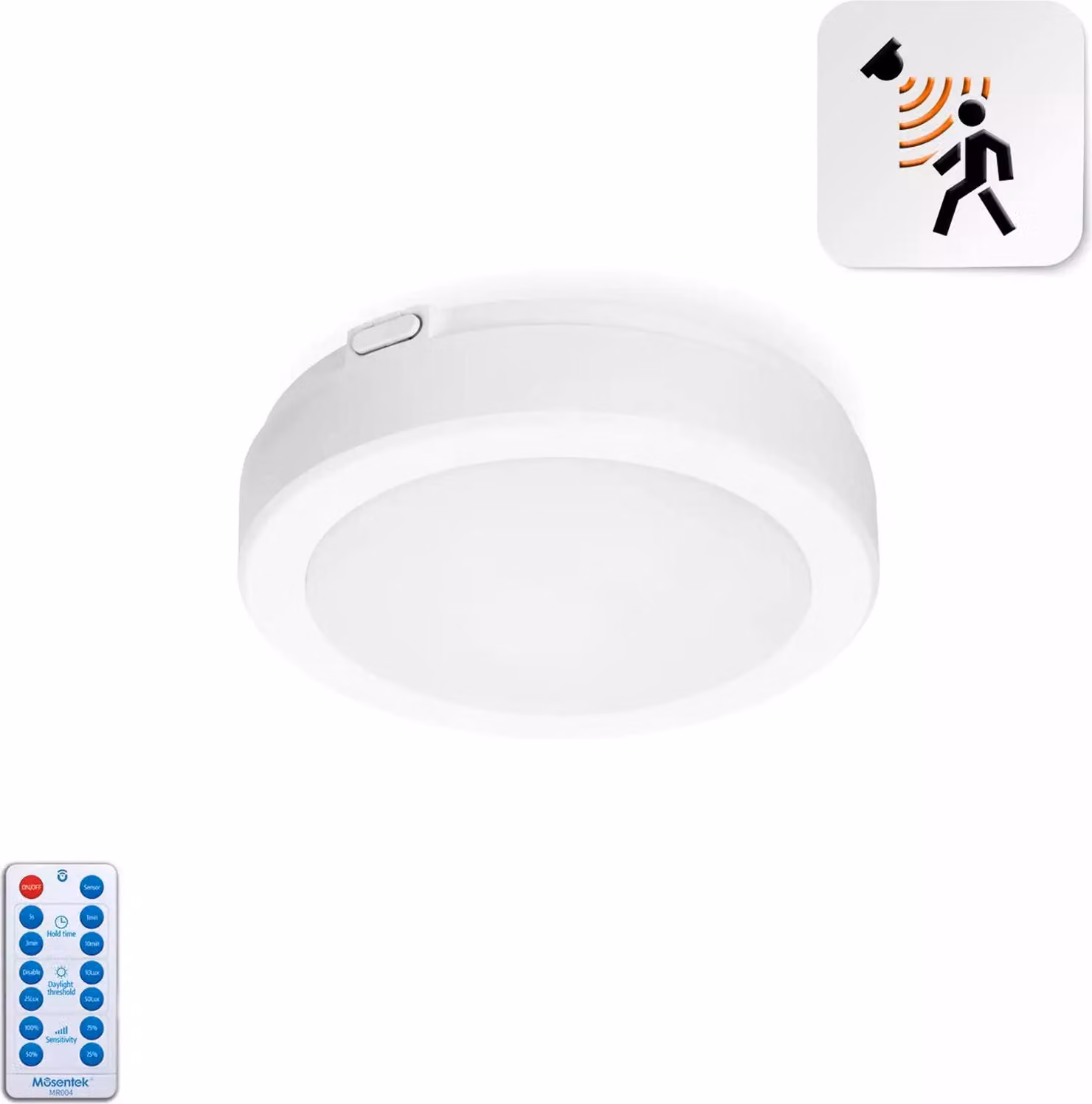 Plafon LED NAIROS con sensore, modello G2, 12W, colore bianco