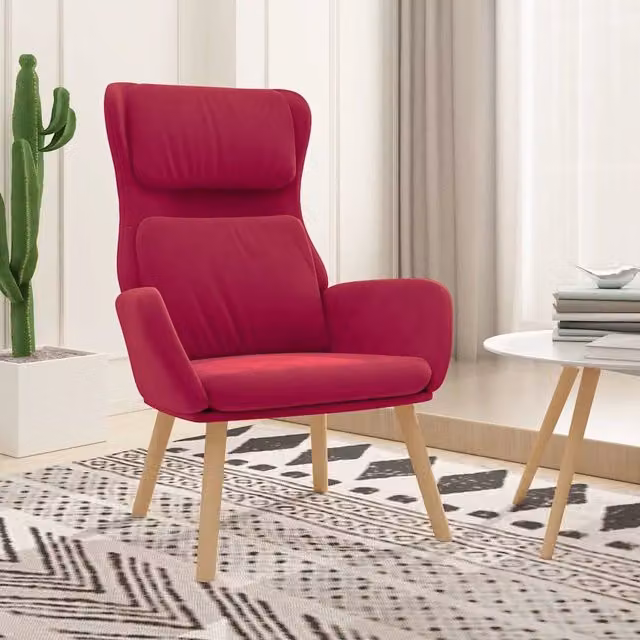 Divano Sedia-Poltrona Relax Rosso Vino in Velluto con Struttura in Metallo e Legno – 1