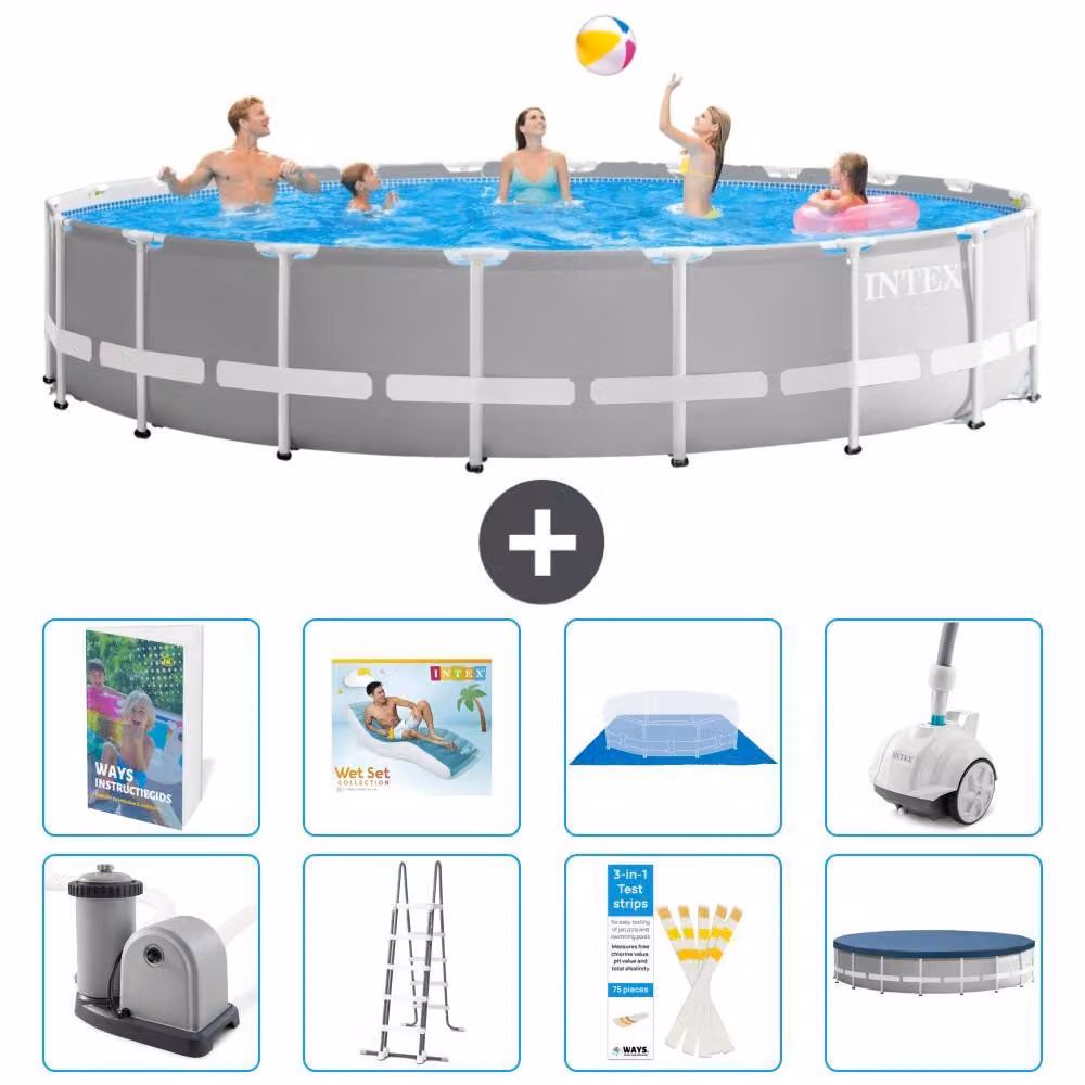 Struttura per piscina a forma di prisma - 610x132 cm - composta da 7 elementi - modello S584