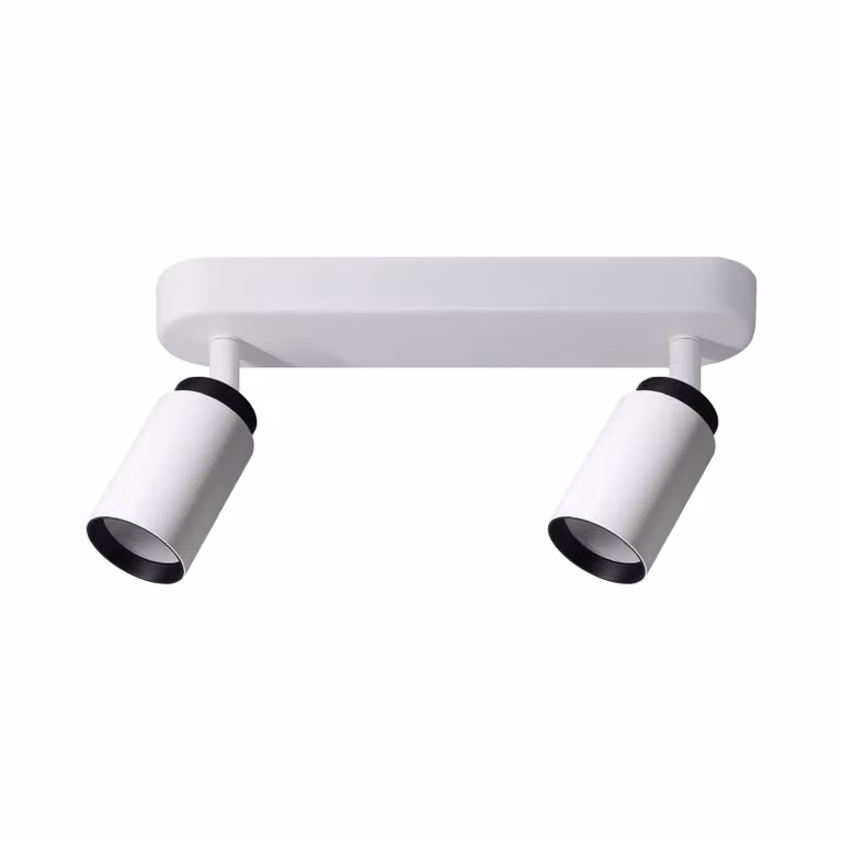 Doppia lampada da soffitto Spot MALGA 2 DUO Barra IP20 2×GU10 220–240V bianco-nero EDO777865 EDO Solutions