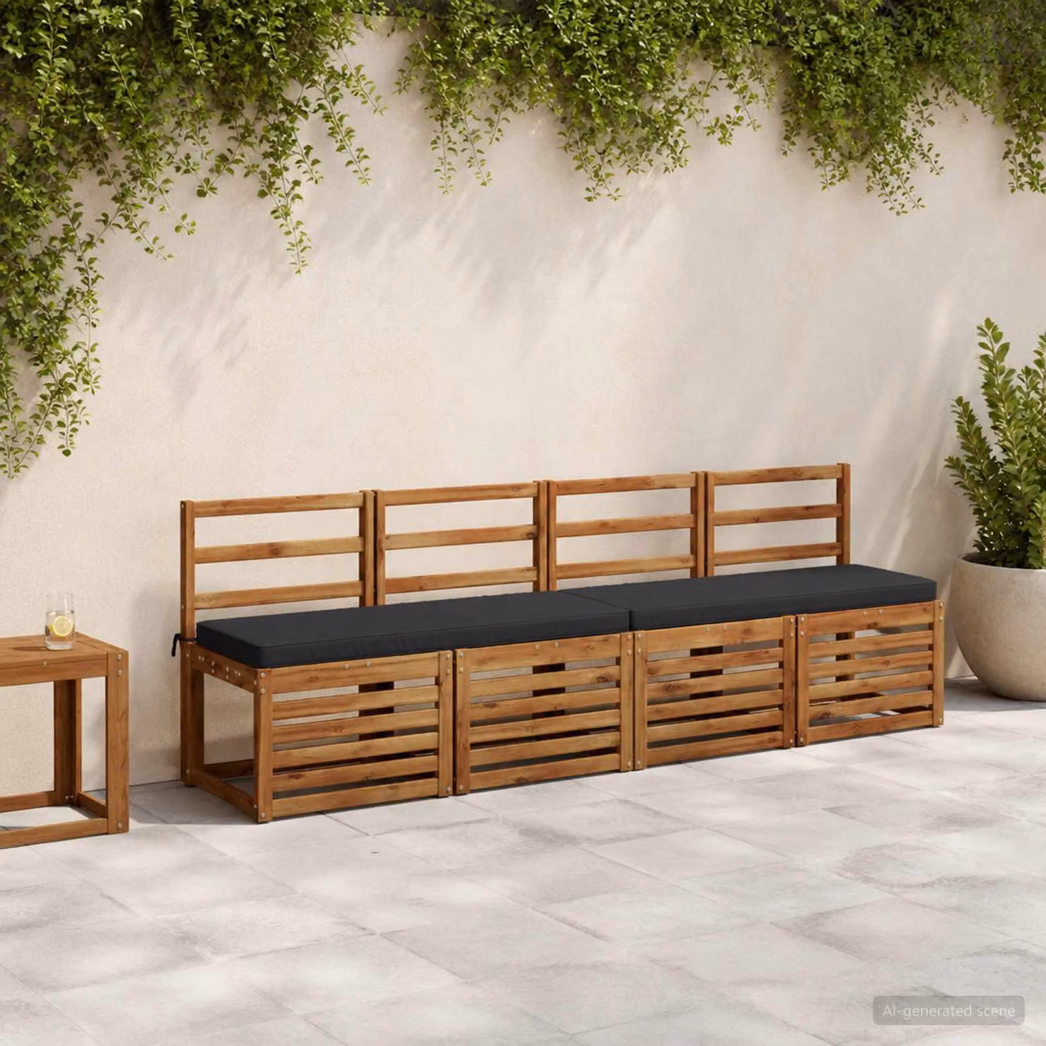 Set di 2 cuscini per panchina vidaXL VUGHT in poliestere, resistenti ai raggi UV e lavabili, disponibili in blu o nero